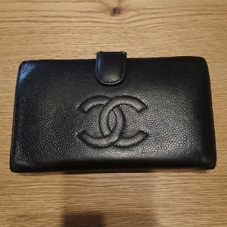 シャネル(CHANEL)の値下げ☆CHANEL シャネル がま口 長財布 ブラック キャビアスキン(財布)