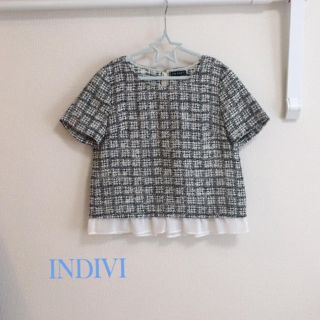 インディヴィ(INDIVI)のインディヴィ  チェックトップス05 小さいサイズ(カットソー(半袖/袖なし))