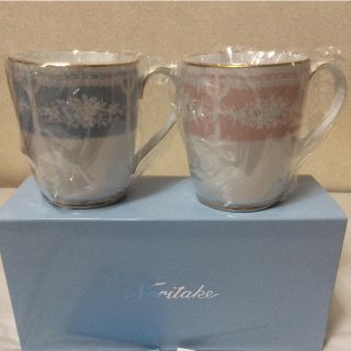 ノリタケ(Noritake)のノリタケ レースウッドゴールド ペア マグカップ(グラス/カップ)