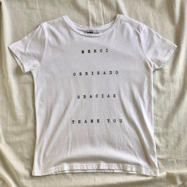 ZARA(ザラ)の美品 ZARA ロゴTシャツ サイズS ザラ レディースのトップス(Tシャツ(半袖/袖なし))の商品写真