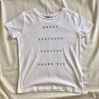 ザラ(ZARA)の美品 ZARA ロゴTシャツ サイズS ザラ(Tシャツ(半袖/袖なし))