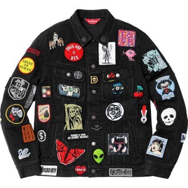 Supreme(シュプリーム)のSupreme Patches Denim Trucker Jacket Bla メンズのジャケット/アウター(Gジャン/デニムジャケット)の商品写真