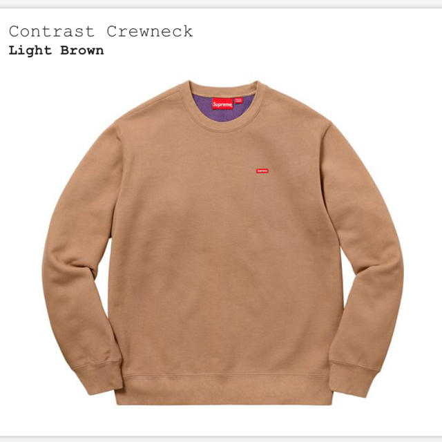 LightBrownSIZEsupreme  week13 Contrast Crewneck