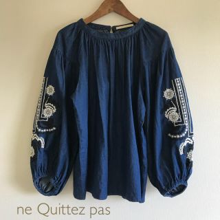 プラージュ(Plage)の極美品⭐️ne quittez pas／ヌキテパ 刺繍ギャザーブラウス(シャツ/ブラウス(長袖/七分))