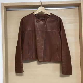 バナナリパブリック(Banana Republic)のバナナリパブリック 羊革 レザー ジャケット ブラウン Sサイズ(レザージャケット)