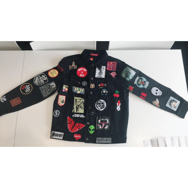 Supreme - Patches Denim Trucker Jacket 黒 M【送料無料】