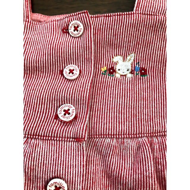 familiar(ファミリア)の美品 ファミリア ジャンパースカート 70 キッズ/ベビー/マタニティのベビー服(~85cm)(ワンピース)の商品写真