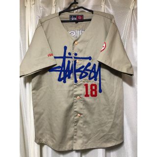 希少!stussy ベースボールシャツ L 18th USA製 オーバーサイズ