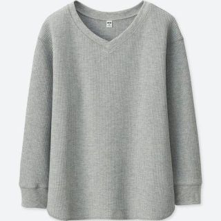 ユニクロ(UNIQLO)のUNIQLO ワッフルVネックT (カットソー(長袖/七分))