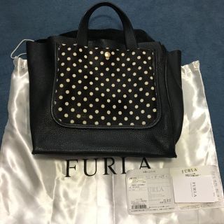 フルラ(Furla)のA様専用☆フルラ ハラコ 牛革バッグ ブラック(ハンドバッグ)