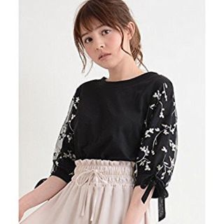 マジェスティックレゴン(MAJESTIC LEGON)の袖チュールレースプルオーバー♡(カットソー(長袖/七分))