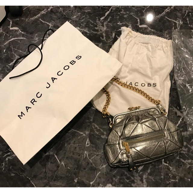 MARC JACOBS スタム チェーンショルダーバッグ レザー シルバー