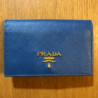 プラダ(PRADA)のPRADA 名刺入れ ブルー（レディース）(名刺入れ/定期入れ)