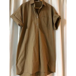 シェトワ(Chez toi)の中古美品 Chez Toi シェトワ シャツワンピ ブラウンベージュ(ひざ丈ワンピース)