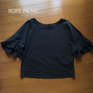 ロペピクニック(Rope' Picnic)のネイビーフリル袖トップス(シャツ/ブラウス(長袖/七分))