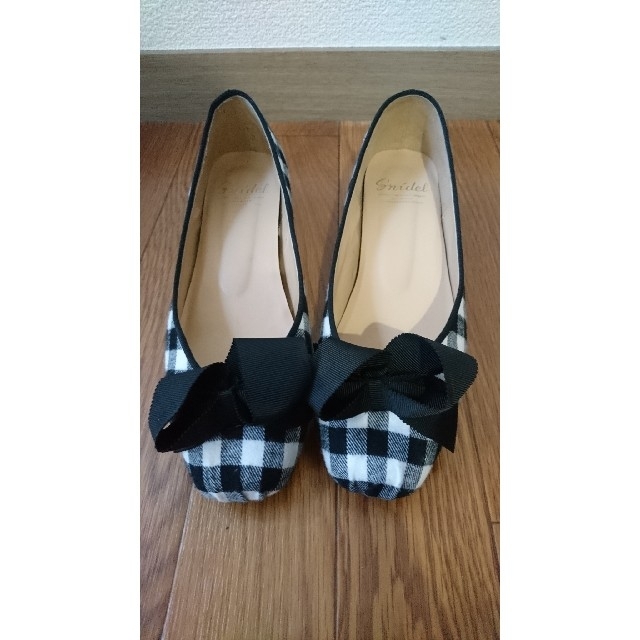 SNIDEL(スナイデル)の美品 スナイデル snidel チェック柄 フラット パンプス  レディースの靴/シューズ(ハイヒール/パンプス)の商品写真