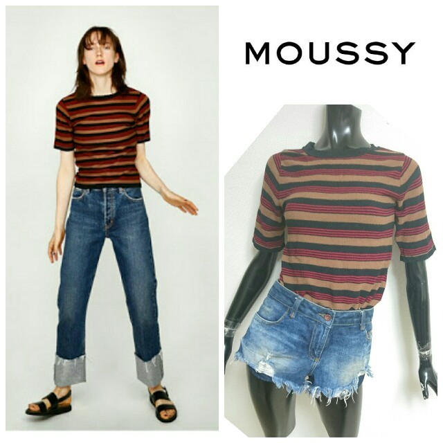 moussy(マウジー)のmoussy*WAVY END HALF SLEEVE   レディースのトップス(カットソー(半袖/袖なし))の商品写真
