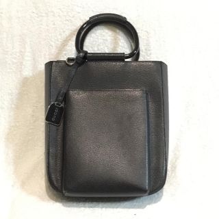 グッチ(Gucci)のGUCCI レザー ミニトートバッグ ブラック(トートバッグ)