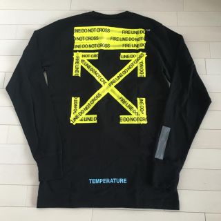 オフホワイト(OFF-WHITE)の【新品未使用】M オフホワイト firetape ロンT TEMPERATURE(Tシャツ/カットソー(七分/長袖))