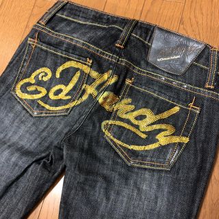 エドハーディー(Ed Hardy)の専用 スワロフスキー ブラックストレートデニム 細身(デニム/ジーンズ)