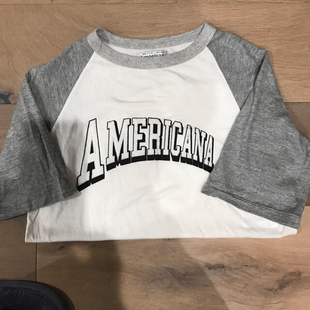 AMERICANA(アメリカーナ)のアメリカーナ  ラグラン Tシャツ  グレー  レディースのトップス(Tシャツ(半袖/袖なし))の商品写真