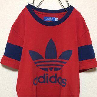 アディダス(adidas)のadidas アディダス トレフォイル ビックロゴ Tシャツ 赤×紺 サイズM(Tシャツ/カットソー(半袖/袖なし))