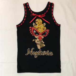 ヒステリックミニ(HYSTERIC MINI)の美品 ヒスミニ ミニちゃん リボン付き タンクトップ 140(Tシャツ/カットソー)