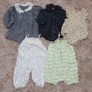 ザラキッズ(ZARA KIDS)の韓国子供服 babyzara babygap 女の子服80 5点まとめ売り(ロンパース)