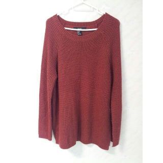 フォーエバートゥエンティーワン(FOREVER 21)のFOREVER21フォーエバー21　ローゲージ ニット テラコッタ レンガ色(ニット/セーター)