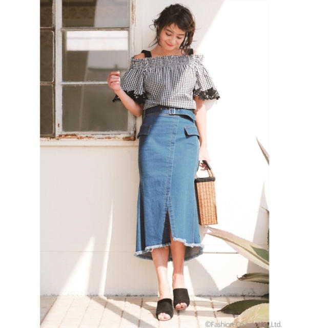 Mystrada(マイストラーダ)のマイスト♡デニムAラインスカート レディースのスカート(ひざ丈スカート)の商品写真