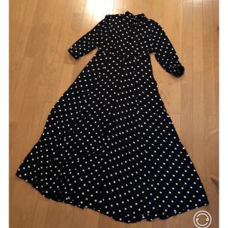 ザラ(ZARA)のZARA ドット ワンピース Ｍサイズ(ロングワンピース/マキシワンピース)