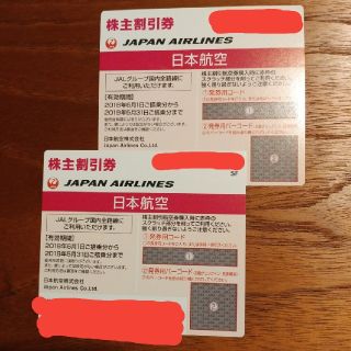 ジャル(ニホンコウクウ)(JAL(日本航空))の【保証あり】JAL株主割引券　2枚(その他)