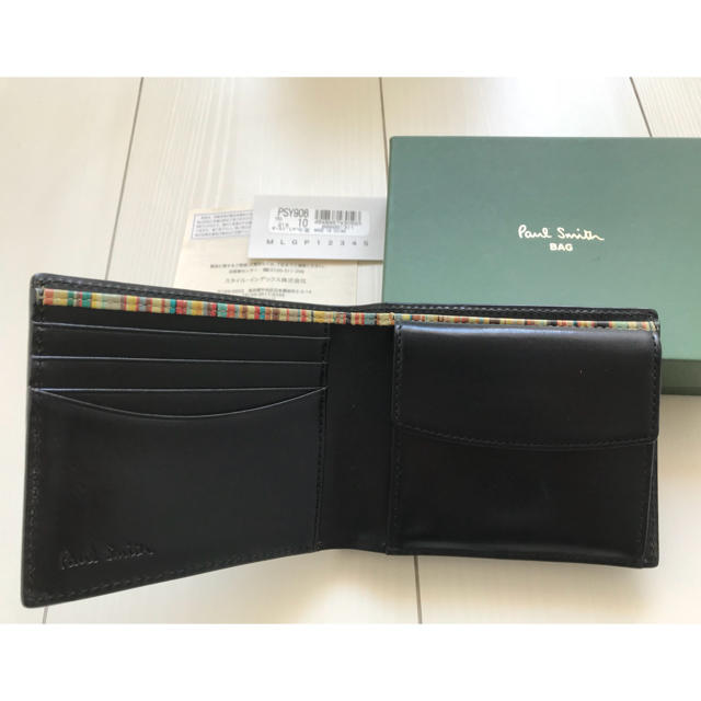 Paul Smith(ポールスミス)のポールスミス 二つ折り財布☆マルチストライプ 黒 PSY906 メンズのファッション小物(折り財布)の商品写真