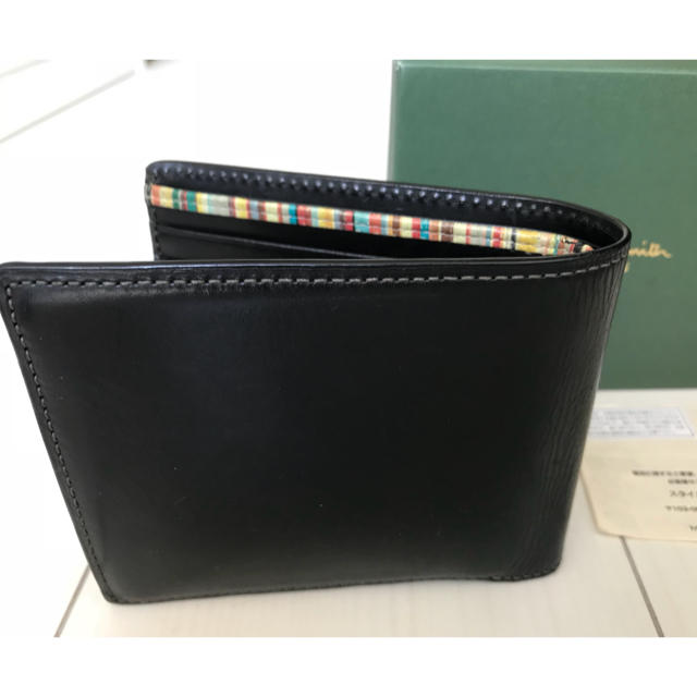 Paul Smith(ポールスミス)のポールスミス 二つ折り財布☆マルチストライプ 黒 PSY906 メンズのファッション小物(折り財布)の商品写真