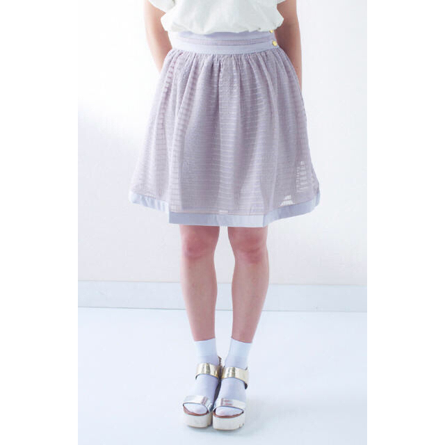haco!(ハコ)のチェックチュールとグログランのとっておきギャザースカート レディースのスカート(ひざ丈スカート)の商品写真