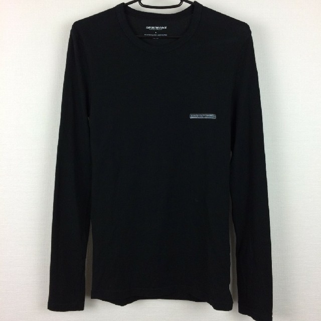 Emporio Armani(エンポリオアルマーニ)の美品 エンポリオアルマーニ 長袖カットソー ブラック サイズS メンズのトップス(Tシャツ/カットソー(七分/長袖))の商品写真