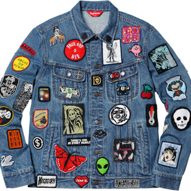 Supreme(シュプリーム)のsupreme patches denim trucker jacket S メンズのジャケット/アウター(Gジャン/デニムジャケット)の商品写真