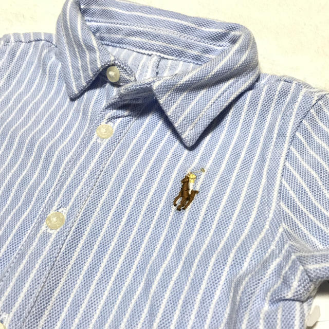 Ralph Lauren(ラルフローレン)の新品✨コットン オックスフォード ショートオール 6M/70 キッズ/ベビー/マタニティのベビー服(~85cm)(ロンパース)の商品写真