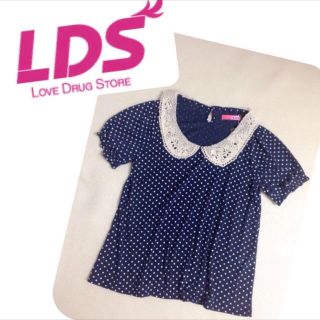 エルディーエス(LDS)の【値下げ】【新品タグ付き】LDS★レース襟トップス(カットソー(半袖/袖なし))