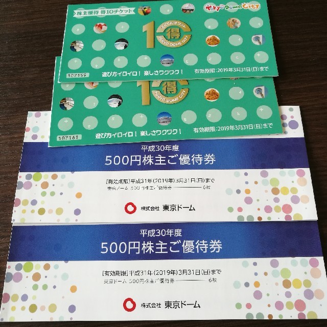 東京ドーム 株主優待券　2セットのサムネイル