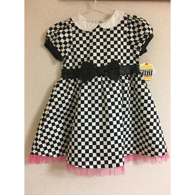 送料無料★HARAJUKU MINI ブロックチェック チュール ワンピース キッズ/ベビー/マタニティのキッズ服女の子用(90cm~)(ワンピース)の商品写真