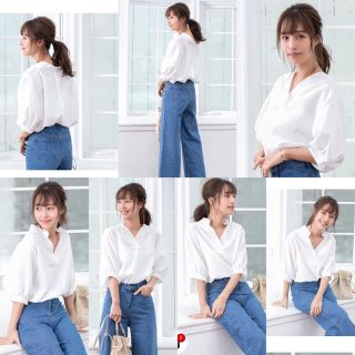 フィフス(fifth)の1度着用 美品 fifthバックデザインブラウス 白S(シャツ/ブラウス(半袖/袖なし))