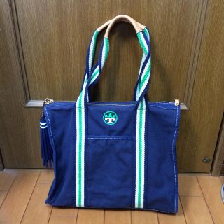 トリーバーチ(Tory Burch)の【美品】トリーバーチ トートバッグ キャンバス素材 軽いのに大容量☆ ファスナー(トートバッグ)