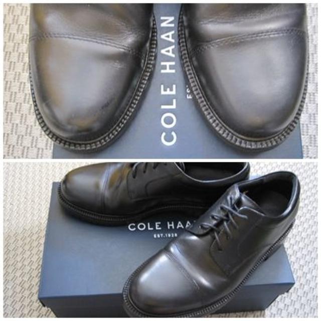 Cole Haan(コールハーン)の1度使用 コールハーン ストレートチップドレス 黒 25,5 難あり メンズの靴/シューズ(ドレス/ビジネス)の商品写真