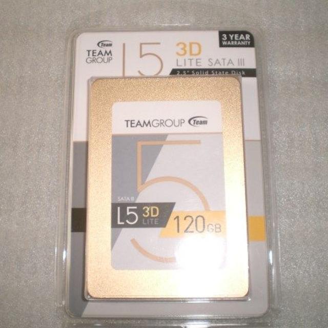 【新品】Team 3D NAND SSD L5 LITE 3D 120GB スマホ/家電/カメラのPC/タブレット(PCパーツ)の商品写真