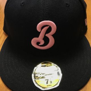 ニューエラー(NEW ERA)のbaystars new era 7 1/2 美品 絶版 黒ピンク(キャップ)