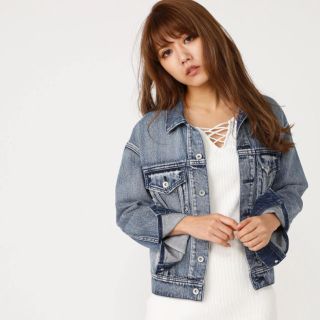 リエンダ(rienda)の新品riendaバックレースアップルーズdenim Jk(Gジャン/デニムジャケット)