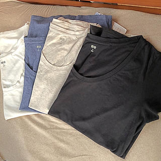 ユニクロ(UNIQLO)のUSED ユニクロ woman  Tシャツ XL  4枚セット 大きいサイズ(Tシャツ(半袖/袖なし))