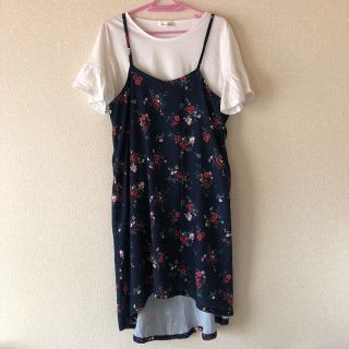 アベイル(Avail)の白T キャミワンピース セット(ひざ丈ワンピース)