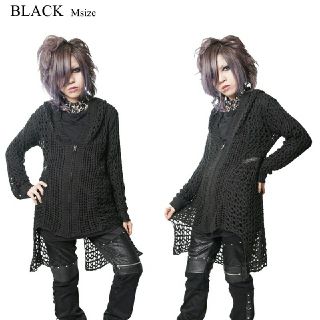 セックスポットリベンジ(SEX POT ReVeNGe)のSTUDS FLARE KNIT ロングパーカー(ニット/セーター)